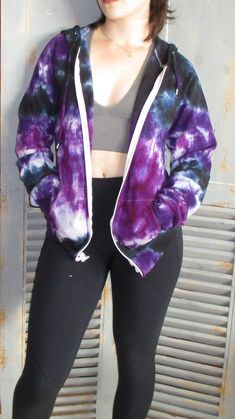 "Purple Black Tie-Dye Organic Cotton Zip Hoodie, Tie Dye Fleece Sweatshirt, Street Wear, Tie Dye Hoodie, S-2XL, Boho, Urban Chic This is a really nice quality super soft 100% Organic Cotton Fleece Zip Hoodie; made on Long Island, NY. It is a Unisex style, available from S-2XL. I tie-dye these as per your order, please give me 1-5 workdays to finish and ship your size! Color Options: -MIDNIGHT purples-black -Custom Combo CONTACT ME about a CUSTOM COMBO REQUEST! Modeled by a size 6 person, she is Purple Hoodie With Adjustable Hood For Fall, Purple Fall Hoodie With Adjustable Hood, Fitted Fleece Hoodie With Drawstring, Purple Double-lined Hoodie For Fall, Fitted Fleece Hoodie, Purple Fleece Sweatshirt For Winter, Purple Relaxed Fit Hooded Sweatshirt, Purple Hooded Top With Ribbed Cuffs, Purple Hooded Fleece Sweatshirt