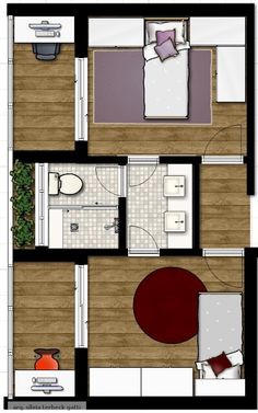 the floor plan for a small apartment