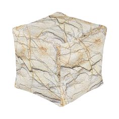 a white and brown marbled object on a white background