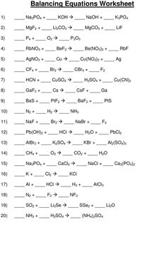 balancing calculations worksheet for balancing the formulas and chemical bonds in addition to each other