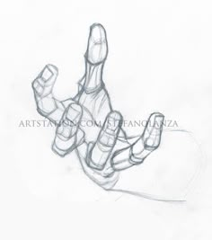 a drawing of a hand holding something in it's right hand with the thumb extended