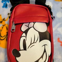 Awesome Disney Minnie Mouse Crossbody Bag. It Has A Large Zipper Compartment And A Small Zipper Compartment On The Front And A Adjustable Strap. Great For Everyday Use Or For Travel. Red Mickey Mouse Backpack, Disney Crossbody Bags For Disney Trips, Disney Style Crossbody Bags For Disney Trips, Disney Shoulder Bag For School With Adjustable Strap, Trendy Red Bags For Disney Trips, Red Disney Bag With Zipper Closure, Red Mickey Mouse Casual Bag, Cute Red Bag For Disney Trips, Red Minnie Mouse Travel Bag