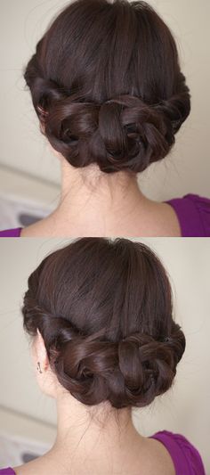 need to do learn this well enough to do in a jiffy :: spring braided flower hair tutorial video [cinthia truong] Twisted Hair, Twisted Updo, Updo Hairstyle, Classic Hairstyles, Diy Simple, Hair Videos Tutorials, Wedding Hair And Makeup, Downton Abbey