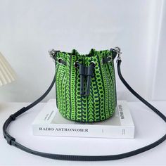 This Is The Cutest Monogram Leather 2-Way Mini Bucket Bag! Lime Green/Gray Nwt Bags Marc Jacobs, Marc Jacobs Crossbody Bag, Marc Jacobs Wallet, Mini Bucket Bag, Leather Tote Purse, Mini Bucket Bags, Leather Duffle Bag, Mini Bucket, Leather Duffle