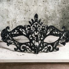 Durable Quality: This Masquerade Mask Is Made Of High-Quality Alloy And Rhinestone Diamond. They Are Manual Workmanship, Very Comfortable To Wear. Elegant Design: The Crown Is Encrusted Shinny Diamond Rhinestone. The Intricate And Delicate Are Very Elegant And Luxury. Various Occasion: The Mask Is Perfect For Masquerade Party, Festivals, Carnival Themed Party, Formal Balls, Halloween Party, Trick-Or-Treat, Cosplay, Theatrical Plays, Fashion Shows, Pageants, New Year’s Party, Bridal Showers, Hall Black Costume Accessories For Halloween Carnival, Black Halloween Costume Accessories For Carnival, Black Costume Accessories For Mardi Gras Carnival, Black Gothic Costume Accessories For Mardi Gras, Black Halloween Party Costume Accessories, Black Masquerade Mask For Halloween Theater, Black Halloween Masquerade Mask For Theater, Black Costume Accessories For Masquerade Carnival, Black Masquerade Mask For Carnival Costume Party