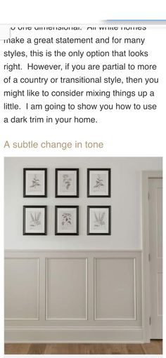 a white room with pictures on the wall and an article about how to use it