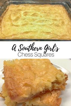 two pictures showing different types of cheese squares