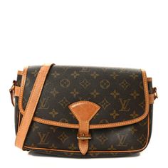 This is an authentic LOUIS VUITTON Monogram Sologne. This cross-body bag is crafted of Louis Vuitton monogram on toile canvas. The bag features natural vachetta cowhide leather trim, rear patch pocket, and an adjustable shoulder strap with polished brass hardware. The crossover flap opens with a belt buckle closure to a cocoa brown fabric interior with patch pockets. Classic Monogram Canvas Shoulder Bag With Flap, Classic Monogram Canvas Flap Shoulder Bag, Classic Shoulder Bag With Leather Trim And Monogram Canvas, Classic Monogram Canvas Shoulder Bag With Leather Lining, Vintage Brown Signature Coated Canvas Shoulder Bag, Vintage Bags With Leather Trim And Coated Canvas, Louis Vuitton Monogram Bag, Louis Vuitton Crossbody Bag, Louis Vuitton Crossbody