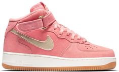 Nike Force 1 Mid Bright Melon (W) Nike Force 1, Nike Air Force 1 Mid, Air Force 1 Mid, Nike Air Force 1 07, Nike Free Shoes, Trending Sneakers, Stylish Sneakers, Nike Air Force 1, Nike Air Force Sneaker