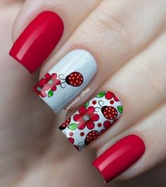 Ladybug Nails Designs, Ladybug Nail Art, Rockabilly Nails, Ladybug Nails, Nail Art Designs Images, Nails Art Designs, Amazing Nail Designs, Pretty Nail Art Designs, Pretty Nail Art