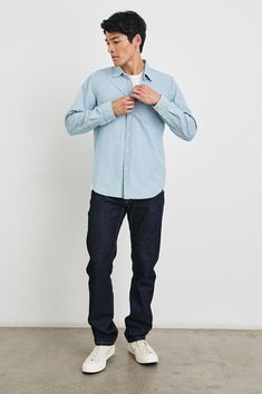 Look and feel amazing in this super soft, vintage inspired denim chambray shirt. Made from lightweight cotton chambray, this long sleeve collared button-down shirt features a vintage wash finish, classic fit, and patch pocket at chest.True to size100% CottonMachine Wash Cold. Tumble Dry Low. Remove Promptly. Do Not Bleach. Classic Long Sleeve Light Indigo Shirt, Classic Light Indigo Long Sleeve Shirt, Everyday Light Indigo Long Sleeve Shirt, Washed Blue Button-up Shirt For Casual Gatherings, Light Indigo Cotton Everyday Shirt, Chambray Long Sleeve Shirt, Relaxed Fit, Chambray Long Sleeve Relaxed Fit Shirt, Chambray Long Sleeve Shirt With Relaxed Fit, Everyday Long Sleeve Chambray Top