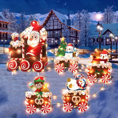 PRICES MAY VARY. ✔️【VALUABLE PACK】The Christmas train decoration has 5 carriages with a Christmas tree, Santa, elf, snowman, penguin, elk and kinds of Christmas gifts, busy from door to door giving gifts and Christmas blessings. With 23ft string of LED lights, great for your outside Christmas Eve yard decorations. ✔️【PREMIUM MATERIAL】These LED yard Christmas train decorations are made of sturdy plastic, withstand waterproof and weather-resistant, durable and reusable. The fairy lights are made o Elf Snowman, Christmas Train Set, Train Decor, Santa Elf, Holiday Snowflakes, Christmas Tree And Santa, Christmas Yard Decorations, Metal Christmas Tree, Yard Decorations