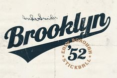 the brooklyn baseball team logo is shown in black and white, with an old - fashioned font