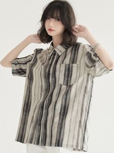 ❤2wey sleeve nuanced stripe shirt❤︎ Stripe Shirt, Vintage Summer, Vintage Shirts, Striped Shirt, Summer Women, Black Shirt, Long Sleeve Shirts, Womens Shirts, Black