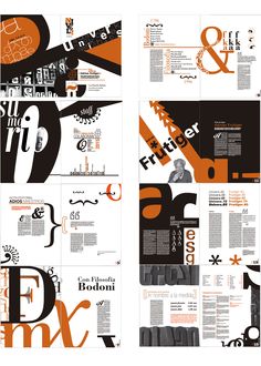 an assortment of brochures designed to look like typogramic letters and numbers