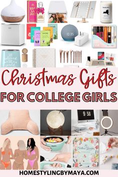 christmas gifts for college girls with text overlay