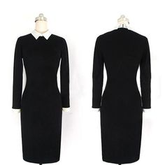 This long sleeves shirt collar pencil dress with long sleeves and mid-calf length. Patchwork business dress is casual and fashion. This dress with plus size XL and XXL size, will be one suit for you.Net Weight: 205gMaterial: Polyester&SpandexColor: Black+WhiteSleeve style: long SleeveIt is elastic!!!Style: ElegantOccasion: Clubwear5 Sizes available:Asian S (US XS(2), UK 2, AU 4)Asian M (US S(4), UK 6, AU 8)Asian L (US M(8-10), UK 10, AU 12)Asian XL (US L(12), UK 12, AU 14)Asian XXL (US XL(14), U Home Dress Women, Hip Clothes, Business Dress, Office Dress, Shirts Women Fashion, Usa Dresses, Dresses Xxl, Professional Attire, Dress With Long Sleeves