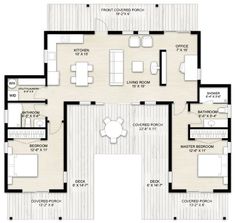 the floor plan for an apartment with three bedroom and two bathroom areas, including one living room