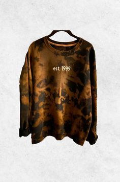 Whether you're from the 70s or a 90s chick, anywhere in between or beyond, what a way to represent with this super comfy heavy blend cotton pullover! This photo is a reverse tie dye on a black pullover; however, I can do other colors too by request. Color requests can be made in the personalization box along with the year you were born! Retro Soft-washed Sweatshirt For Fall, Tie-dye Tops For Fall Streetwear, Tie-dye Tops For Streetwear In Fall, Tie Dye Tops For Fall Streetwear, Oversized Bleached Sweatshirt For Fall, Fall Acid Wash Grunge Sweatshirt, Oversized Tie-dye Sweatshirt For Fall, Fall Oversized Tie-dye Sweatshirt, Vintage Acid Wash Sweatshirt For Fall