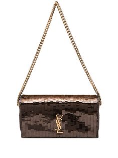 Ysl Shoulder Bag, Sequin Fashion, Ysl Purse, Statement Bags, Fur Purse, Leopard Bag, Luxury Bags Collection, Designer Shoulder Bag, Sequin Embellishment