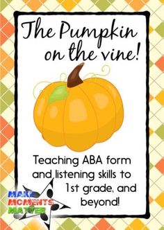 the pumpkin on the vine teaching aba form and listening skills