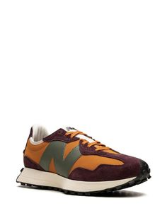 New Balance 327 "Madras Orange" Sneakers - Farfetch Sneaker Outfits, Orange Sneakers, New Balance 327, Sneakers Outfit, Logo Print, Black Suede, Orange Black, Patch Logo, New Balance