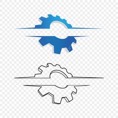 gears and wheels icon set on transparent background png - cogwheels clipart