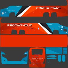 the front and back sides of a red bus