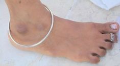 "Sterling silver hollow anklet /upper arm bracelet. easy to wear by twisting little across. simple design piece great for your jewellery collection, inner diameter-8.6 cm(3.44\") free size easy to adjust. thickness-3 mm, weight-13 grams(0.45 ounce). material-sterling silver." Silver Flexible Anklets For Summer, Silver Minimalist Bracelets For Summer, Minimalist Silver Bracelets For Summer, Minimalist Silver Bracelet For Summer, Upper Arm Bracelet, Arm Bracelets Upper, Arm Bracelet, Bracelet Easy, Silver Anklet