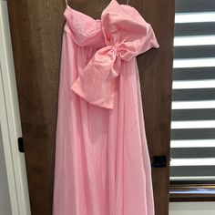 Ink Maxi Dress With Bow Maternity Strapless Size M New Polly Dress, Pink Maxi, White Halter Maxi Dress, Silk Print Dress, Chiffon Maxi Dress, Pink Maxi Dress, Dress Zipper, Sequin Mini Dress, Pleated Mini Skirt