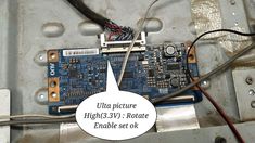 an electronic board with wires attached to it and the words ultra picture highlighted in white