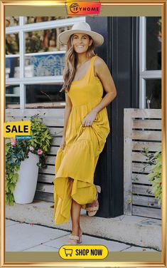 Yellow Sleeveless Ruched High Waist Maxi Dress Summer Sleeveless Solid Ruched Dress, Casual Sleeveless Sundress For Brunch, Casual Ruched Maxi Dress For Spring, Solid Sleeveless Maxi Dress For Brunch, Sleeveless Ruched Solid Maxi Dress, Sleeveless Ruched Maxi Dress, Casual Sleeveless Maxi Dress For Brunch, Casual Ruched Maxi Dress For Summer, Casual Ruched Maxi Dress For Day Out