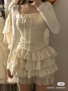 I linked the skirt in the pin!! I was looking for it FOREVER because it is so cute and I'm not going to gatekeep for all you lovelies <3 Kawaii Fashion Outfits, Kawaii Clothes, Girly Outfits, Kawaii Fashion, Pretty Dresses