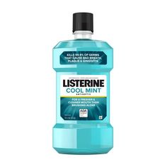 Experience the invigorating sensation of cleanliness with Listerine Cool Mint Antiseptic Mouthwash. This 1-liter bottle packs a powerful punch against millions of germs that lead to bad breath, plaque, and gingivitis. Listerine Cool Mint is not just a mouthwash – it's a cornerstone in maintaining optimal oral health and fresh breath confidence.  With its ADA-accepted antiseptic formula, Listerine Cool Mint Mouthwash eliminates 99.9% of germs that brushing alone might miss. Its cool mint flavor leaves your mouth feeling clean and refreshed, not just momentarily, but for hours after rinsing. The brisk minty sensation signals that the mouthwash is hard at work, providing a deeper clean than brushing alone.  Using Listerine Cool Mint Mouthwash is easy and effective. Simply rinse full strength Best Mouthwash, Hygiene Routine, Kevyn Aucoin