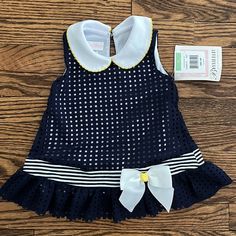 Baby Girl Navy Blue Dress Cute Navy Sleeveless Dress, Cute Sleeveless Navy Dress, Navy Blue Girls Dress, Navy Blue Dress, Baby Dresses, Navy Blue Dresses, Kids' Dresses, Blue Dress