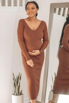 A solid hued fitted maternity maxi dress featuring long sleeves and a v-neckline. Maternity Maxi Dress, Maternity Maxi, Pregnancy Maxi Dress, Pink Blush Maternity, Maternity Clothes, Mocha, Pretty In Pink, Over 50, Blush Pink