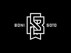 the logo for boni's studio, which is designed in black and white