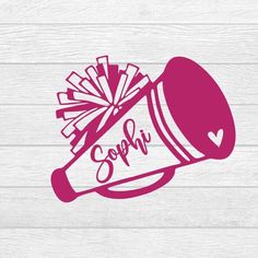 a pink megaphone with the word soph written on it