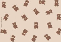 a brown teddy bear pattern on a pink background