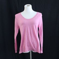 Bright Pink Knit Sweater. Stretch Cotton Sweater With Pointelle Knit, Gap Cotton Spring Sweater, Gap Cotton Sweater For Spring, Gap Crew Neck Sweater For Spring, Stretch Cotton Sweater In Pointelle Knit, Gap Tops For Spring Layering, Cozy Heather Sweater, Spring Heather Sweater, Gap Crew Neck Sweater For Fall