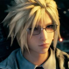 an image of a person with glasses and blonde hair in the video game final fantasy