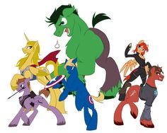 several cartoon characters are standing together in front of a black background with the caption's name on it