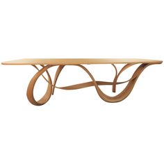 a wooden table with curves on it