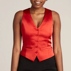 Make a bold statement with the Women's Red Tuxedo Vest from Little Black Tux. Perfect for adding a splash of color to your formal ensemble. Red Suit Vest, Red Vest Outfit, Tuxedo Women Suits, Prom Vest, Matilda Costume, Red Waistcoat, Red Tuxedo, Tuxedo Vest, Tuxedo Women