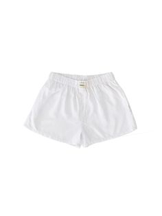 White Cotton Boxer Briefs For Loungewear, Cotton Boxer Briefs With Elastic Waistband For Daywear, Summer Cotton Boxer Briefs For Daywear, Casual Cotton Boxer Briefs For Daywear, White Cotton Boxer Briefs For Summer, White Cotton Boxer Briefs, Classic Shorts With Elastic Waistband For Daywear, White Cotton Boxer Briefs With Elastic Waistband, White Short Boxer Briefs For Daywear