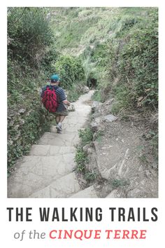 the walking trails of the cinque tere trail, with text overlaying it