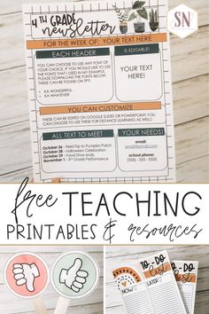 the free teaching printables and resources for teachers