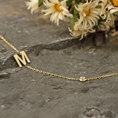 Customized Initial Necklace With Birthstone 14K GOLD Custom Initial Name Necklace Custom Birthstone Necklace Birthstone Necklace - Etsy Necklaces Dainty, Sideways Initial Necklace, Grandma Necklace, Dainty Initial Necklace, Initial Necklaces, Necklace Birthstone, Initial Name, Necklace Initial, Zodiac Necklace