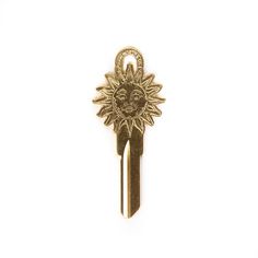 Sun key in brass  Ball chain can be added  For your home or office lock Take to a local hardware store or locksmith to get cut  Key Help Cool Keys, 2025 Rebrand, Steer Skull, Key Blanks, Humble Abode, Hardware Store, Dream House Decor, Dream Home Design, Best Interior