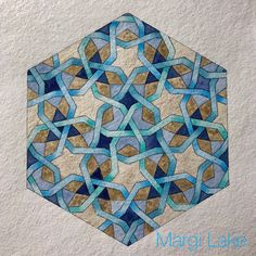 an image of a blue and brown pattern on a white background with the words margi lake